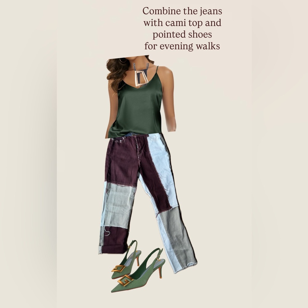 Unique Color Block Patchwork Jeans | Statement Denim - Picture 2 of 10